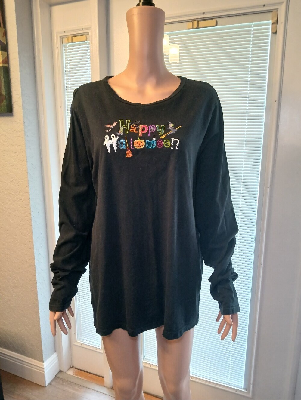 Happy Halloween Black Long Sleeve Tee